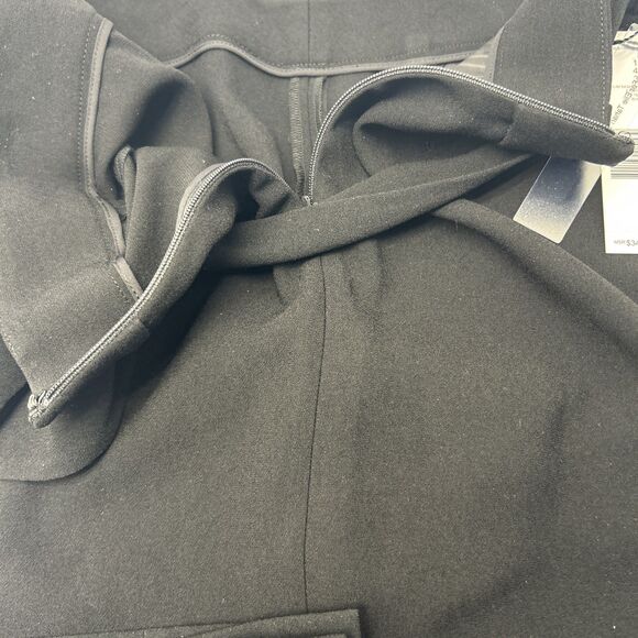 TAHARI Dress Pants Size 8 Black Straight Leg w/Side Slit Sash Belt New w/Tags - Picture 5 of 11